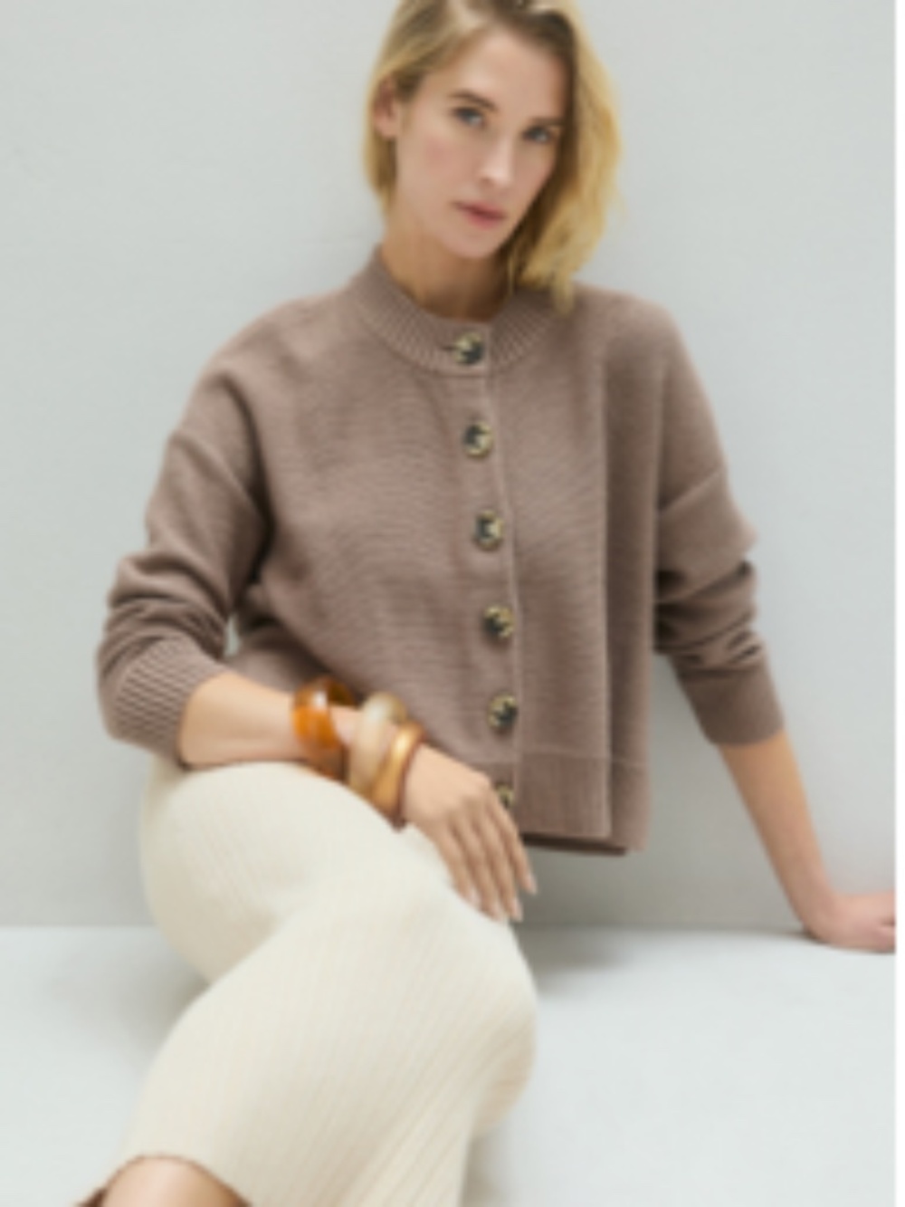 Quince 100% Organic Cotton Cropped Cardigan, NWT